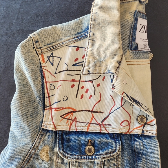 Rare Zara Jean-Michel Basquiat limited edition Jean jacket - Picture 5 of 6